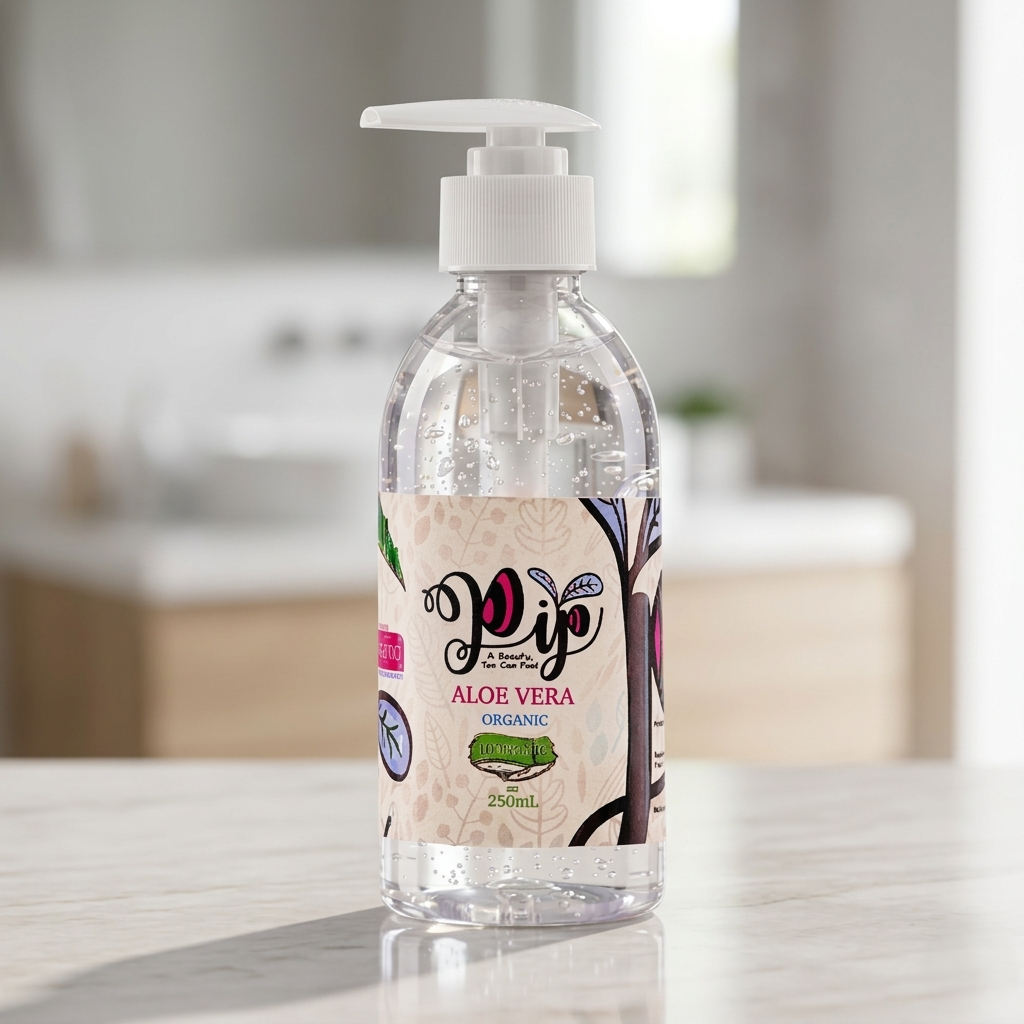 Pip Natural 100% Pure Aloe Vera Gel - soothing Hydration for face, Hair & Sunburn, 250ml