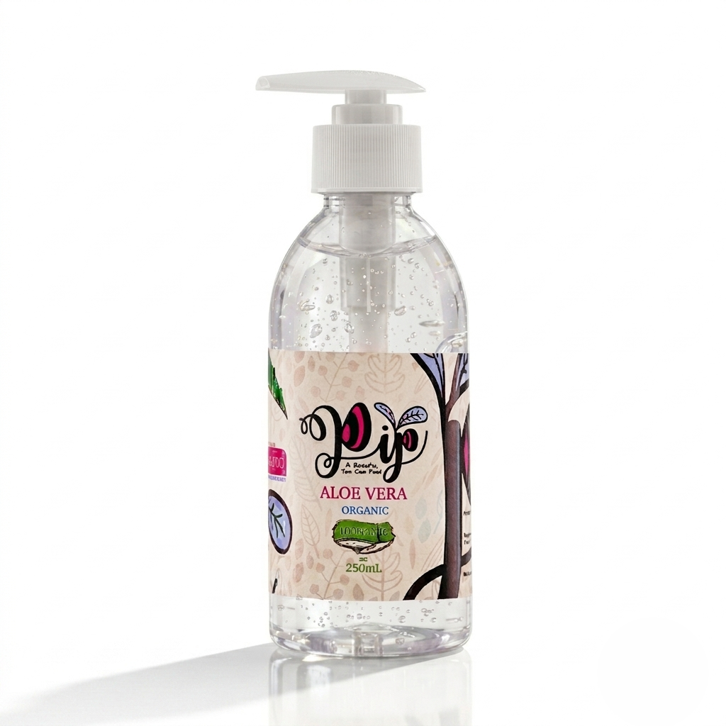 Pip Natural 100% Pure Aloe Vera Gel - soothing Hydration for face, Hair & Sunburn, 250ml