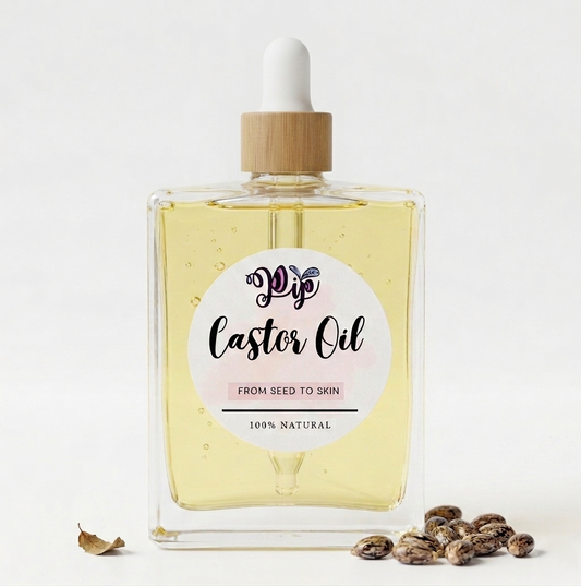 Pip 100% Pure Cold-Pressed Castor Oil – For Hair Growth, Eyelashes & Radiant Skin (100ml)